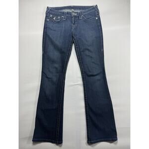 True Religion Women's Bootcut w/Flaps Blue Denim Jeans - Size 28 (31x29.5)